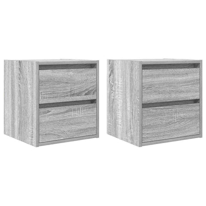Wall-mounted Bedside Cabinets 2 pcs Grey Sonoma 38x34x40 cm