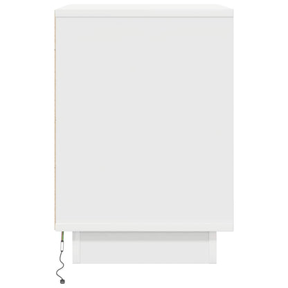 Bedside Cabinets with LED Lights 2 pcs White 38x34x50 cm