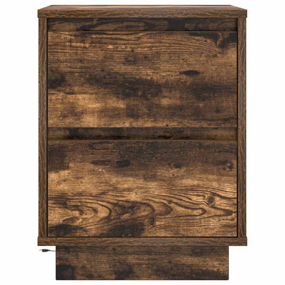 Bedside Cabinets with LED Lights 2 pcs Smoked Oak 38x34x50 cm