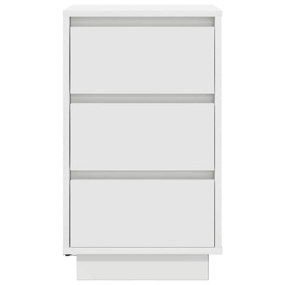 Bedside Cabinet with LED Lights White 38x34x65 cm