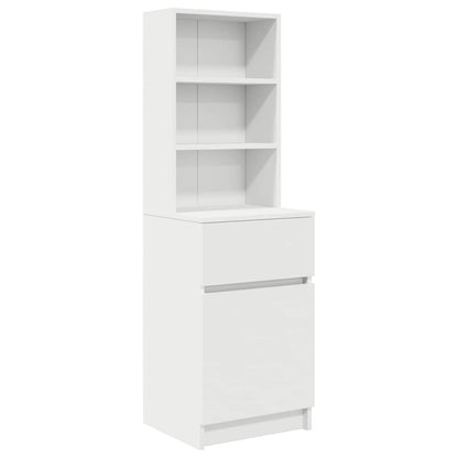 Bedside Cabinet White 39x35x125 cm Engineered Wood