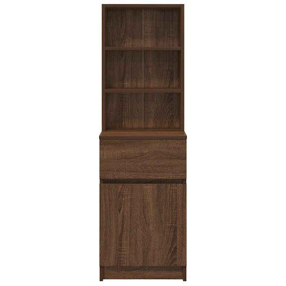 Bedside Cabinet Brown Oak 39x35x125 cm Engineered Wood
