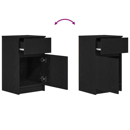 Bedside Cabinet Black 39x35x65 cm Engineered Wood