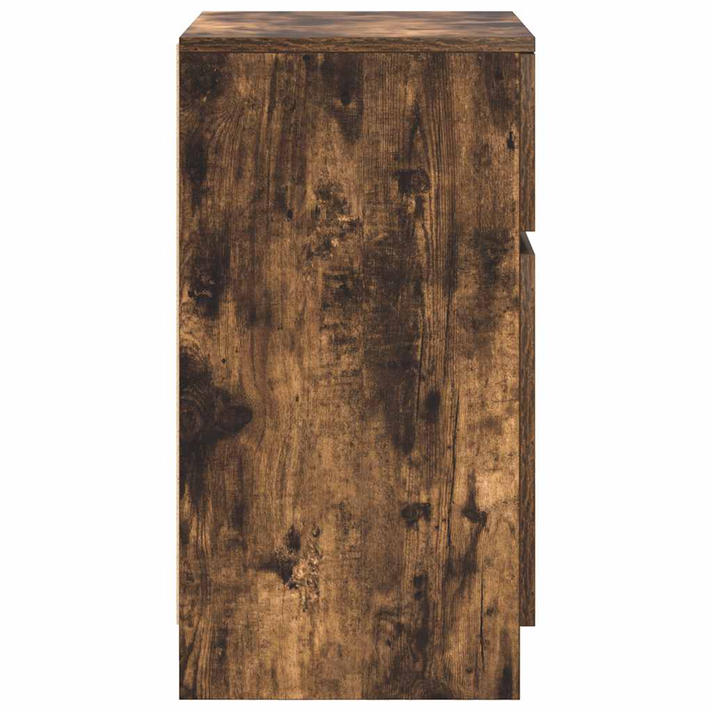 Bedside Cabinet Smoked Oak 39x35x65 cm Engineered Wood