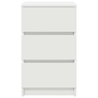 Bedside Cabinet with 3 Drawers White 39x35x65 cm