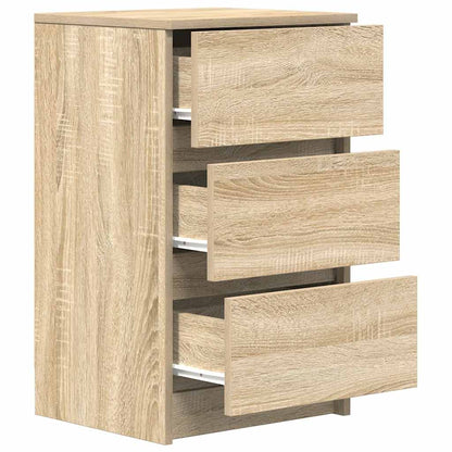 Bedside Cabinet with 3 Drawers Sonoma Oak 39x35x65 cm