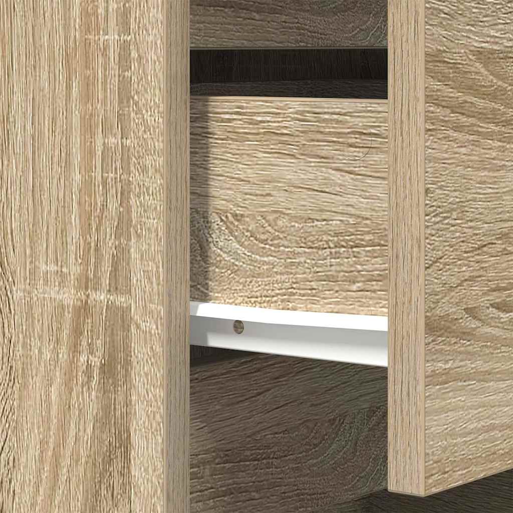 Bedside Cabinet with 3 Drawers Sonoma Oak 39x35x65 cm