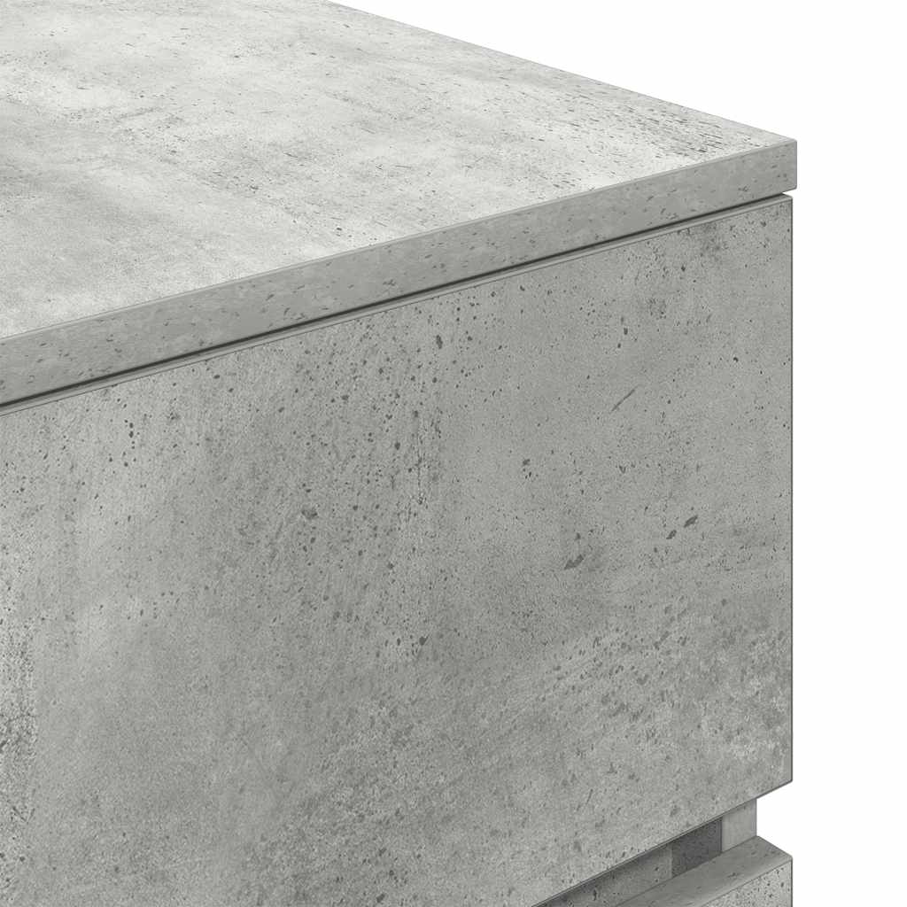 Bedside Cabinets with 3 Drawers 2 pcs Concrete Grey 39x35x65 cm