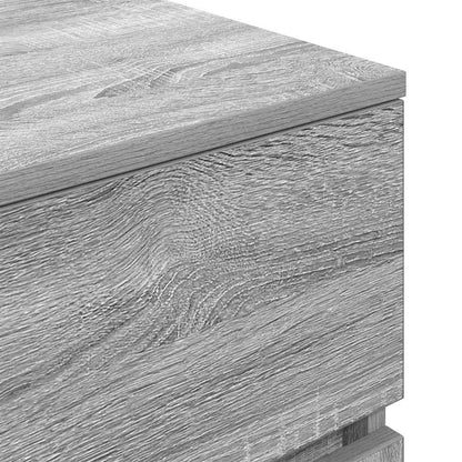 Bedside Cabinet with 3 Drawers Grey Sonoma 39x35x65 cm