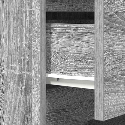 Bedside Cabinet with 3 Drawers Grey Sonoma 39x35x65 cm
