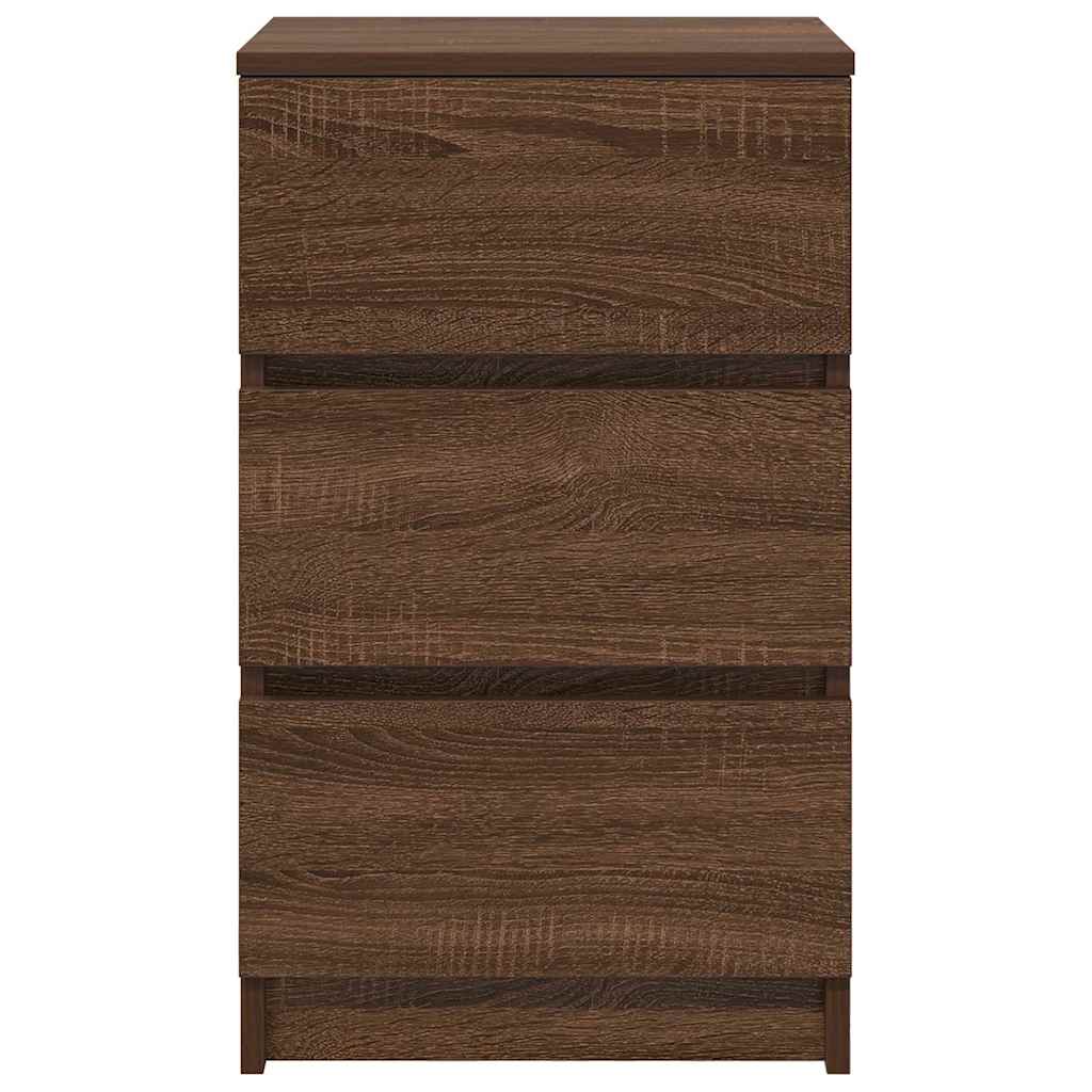 Bedside Cabinets with 3 Drawers 2 pcs Brown Oak 39x35x65 cm