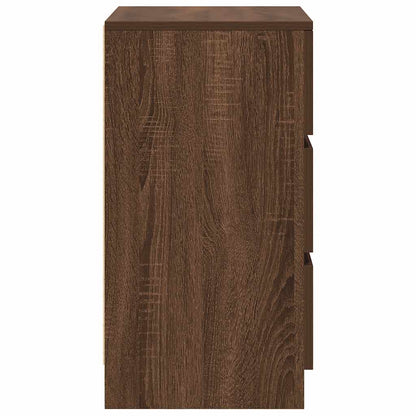 Bedside Cabinets with 3 Drawers 2 pcs Brown Oak 39x35x65 cm