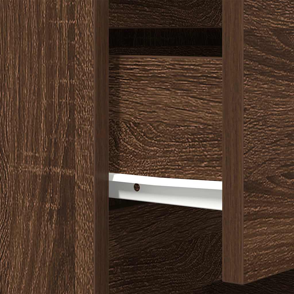Bedside Cabinets with 3 Drawers 2 pcs Brown Oak 39x35x65 cm