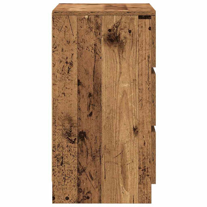 Bedside Cabinets with 3 Drawers 2 pcs Old Wood 39x35x65 cm