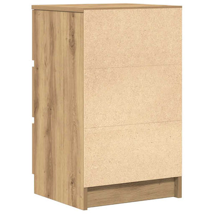 Bedside Cabinet with 3 Drawers Artisan Oak 39x35x65 cm