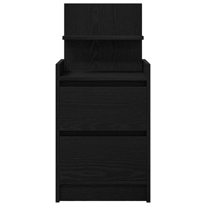 Bedside Cabinets with 2 Drawers 2 pcs Black 38x34x80 cm