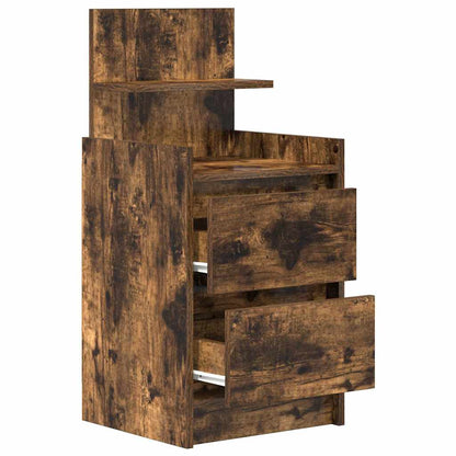 Bedside Cabinets with 2 Drawers 2 pcs Smoked Oak 38x34x80 cm