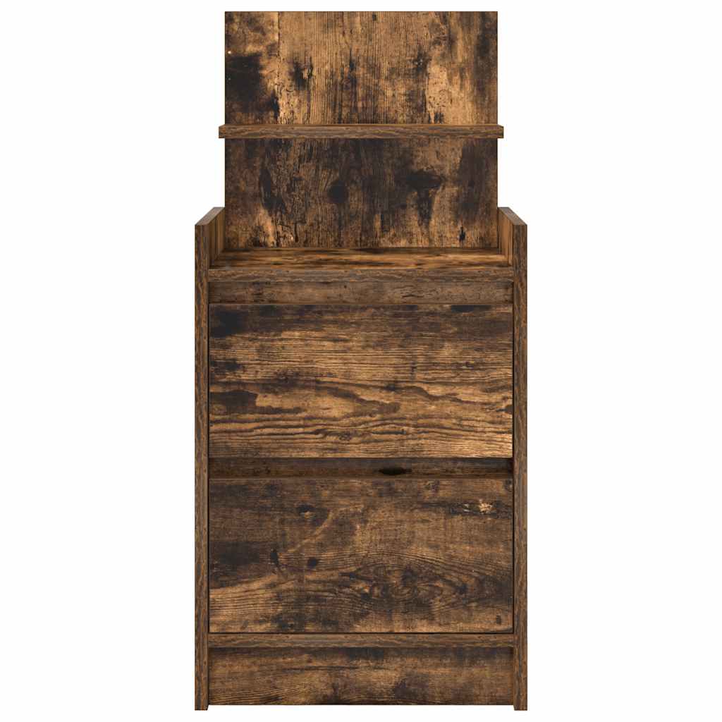 Bedside Cabinets with 2 Drawers 2 pcs Smoked Oak 38x34x80 cm