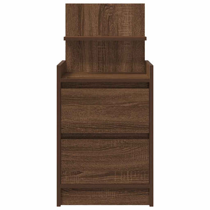 Bedside Cabinets with 2 Drawers 2 pcs Brown Oak 38x34x80 cm