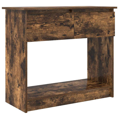 Console Table with Drawers Smoked Oak 85.5x38.5x74.5 cm
