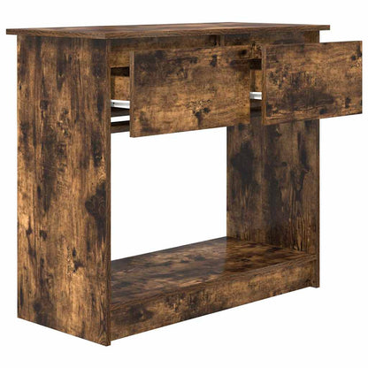 Console Table with Drawers Smoked Oak 85.5x38.5x74.5 cm