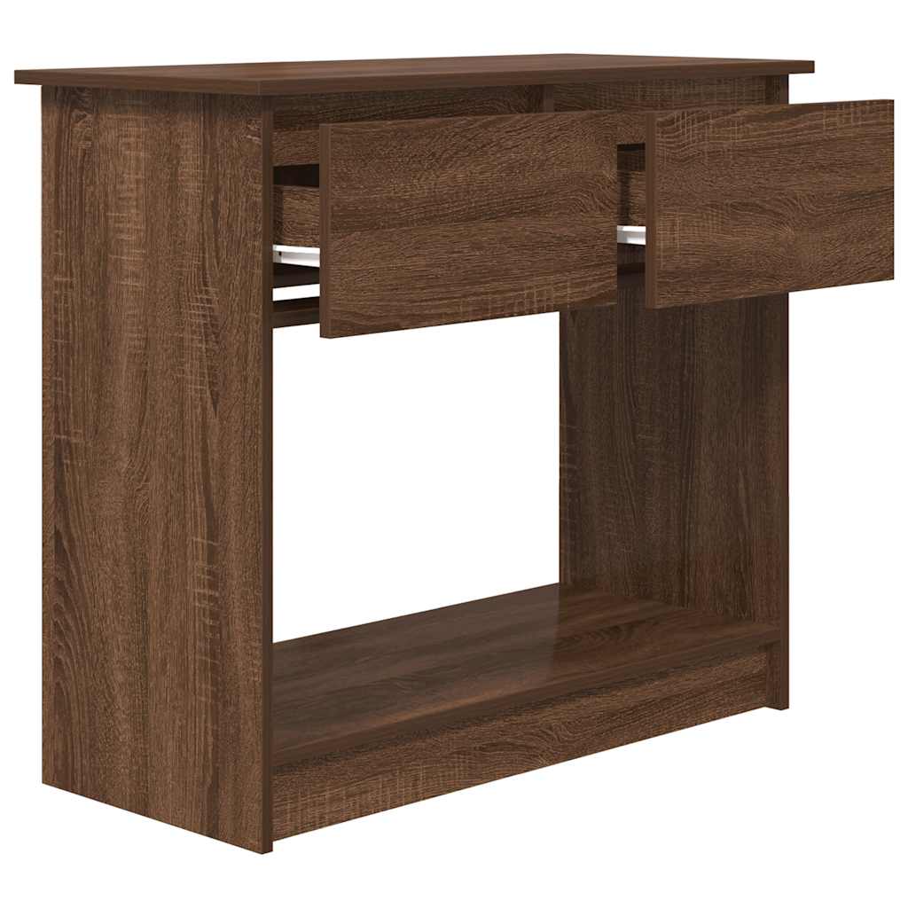 Console Table with Drawers Brown Oak 85.5x38.5x74.5 cm