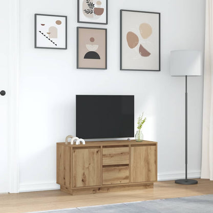 TV Cabinet with LED Lights Artisan Oak 100x41x50 cm