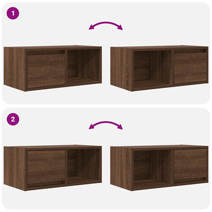 TV Cabinets 2 pcs Brown Oak 60x31x25.5 cm Engineered Wood