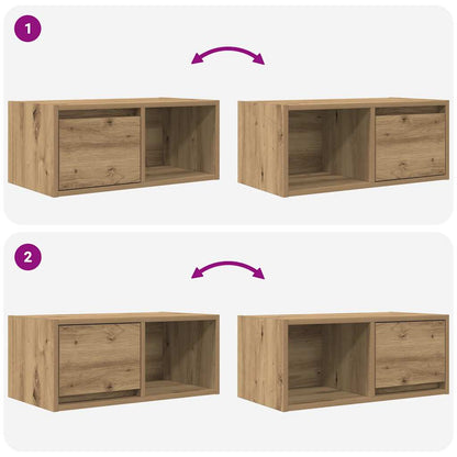 TV Cabinets 2 pcs Artisan Oak 60x31x25.5 cm Engineered Wood