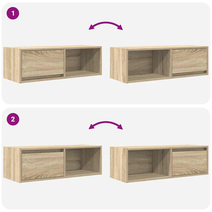 TV Cabinets 2 pcs Sonoma Oak 80x31x25.5 cm Engineered Wood