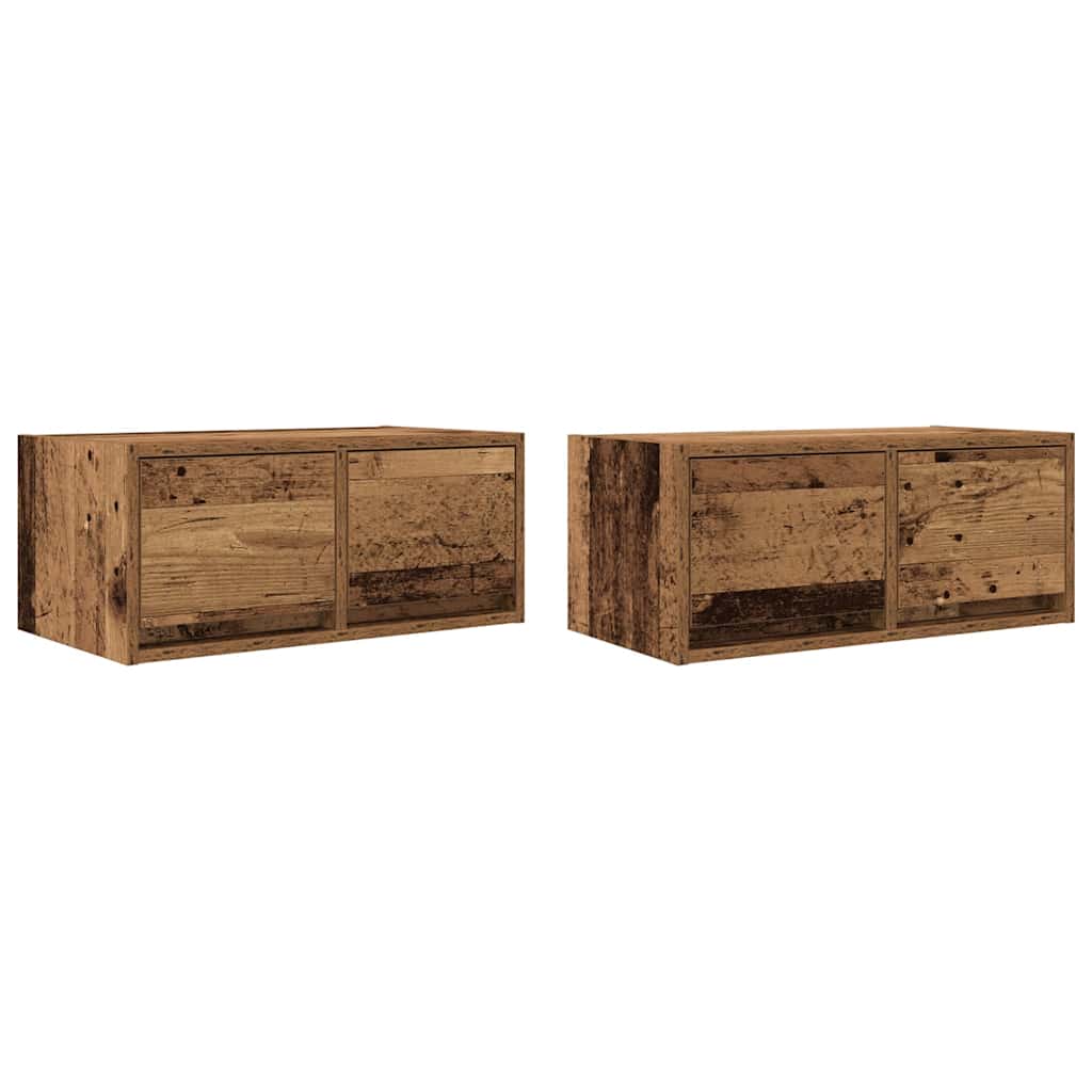 TV Cabinets 2 pcs Old Wood 60x31x25.5 cm Engineered Wood