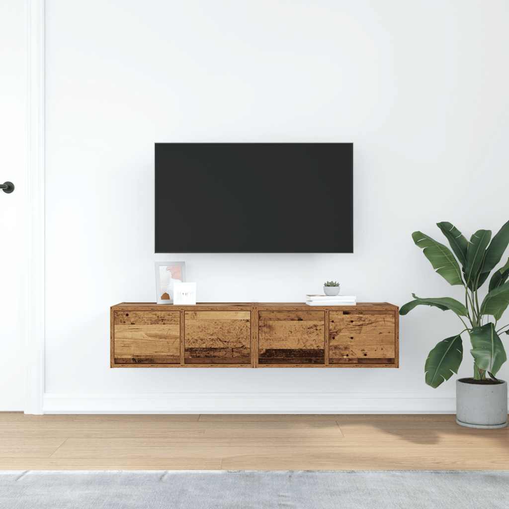 TV Cabinets 2 pcs Old Wood 60x31x25.5 cm Engineered Wood