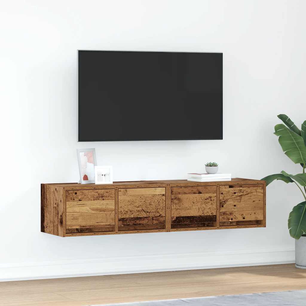TV Cabinets 2 pcs Old Wood 60x31x25.5 cm Engineered Wood