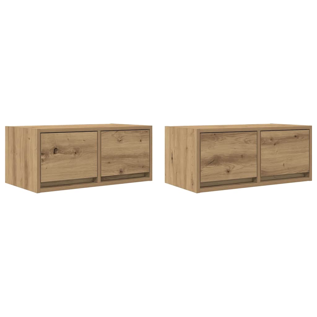 TV Cabinets 2 pcs Artisan Oak 60x31x25.5 cm Engineered Wood
