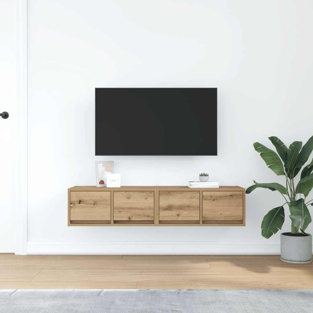 TV Cabinets 2 pcs Artisan Oak 60x31x25.5 cm Engineered Wood