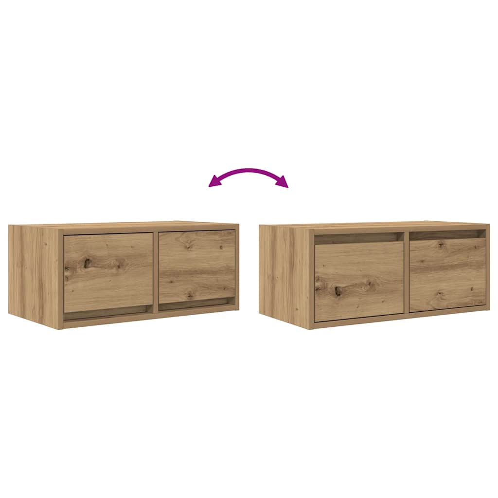 TV Cabinets 2 pcs Artisan Oak 60x31x25.5 cm Engineered Wood