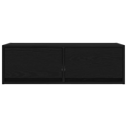 TV Cabinet Black Oak 80x31x25.5 cm Engineered Wood