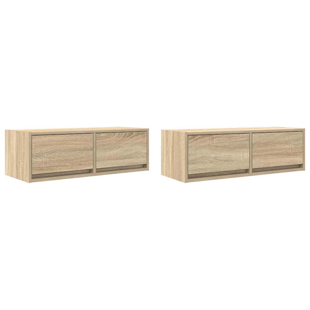 TV Cabinets 2 pcs Sonoma Oak 80x31x25.5 cm Engineered Wood