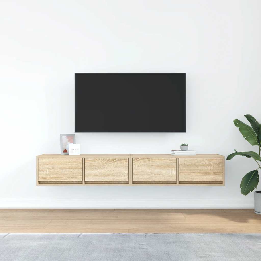 TV Cabinets 2 pcs Sonoma Oak 80x31x25.5 cm Engineered Wood