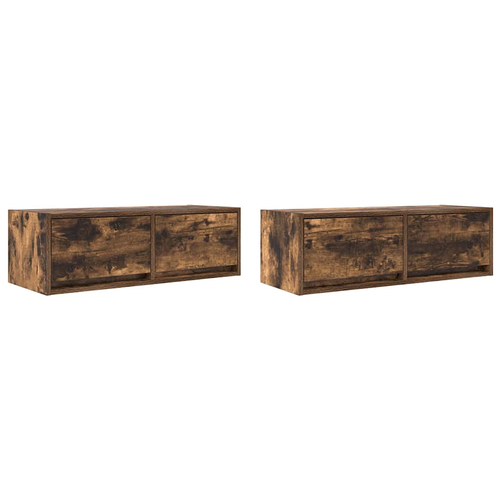 TV Cabinets 2 pcs Smoked Oak 80x31x25.5 cm Engineered Wood