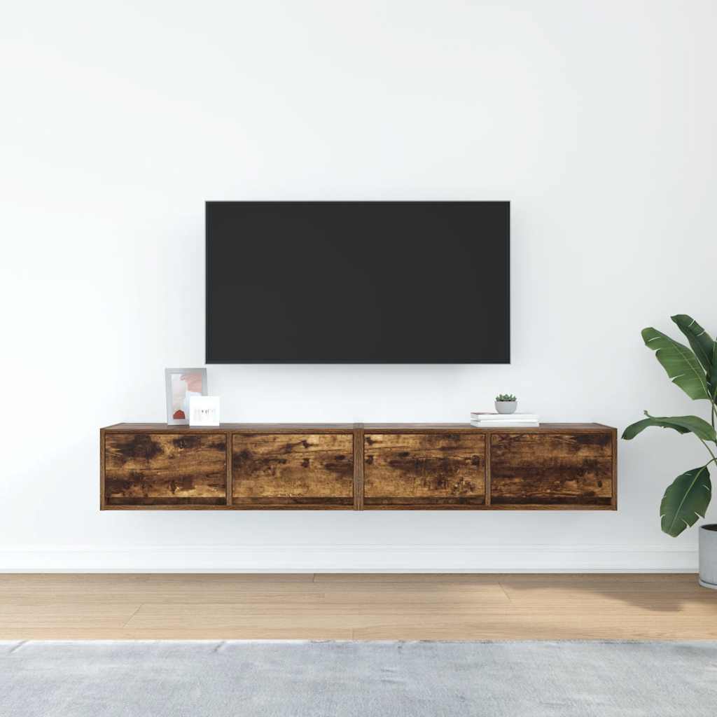TV Cabinets 2 pcs Smoked Oak 80x31x25.5 cm Engineered Wood