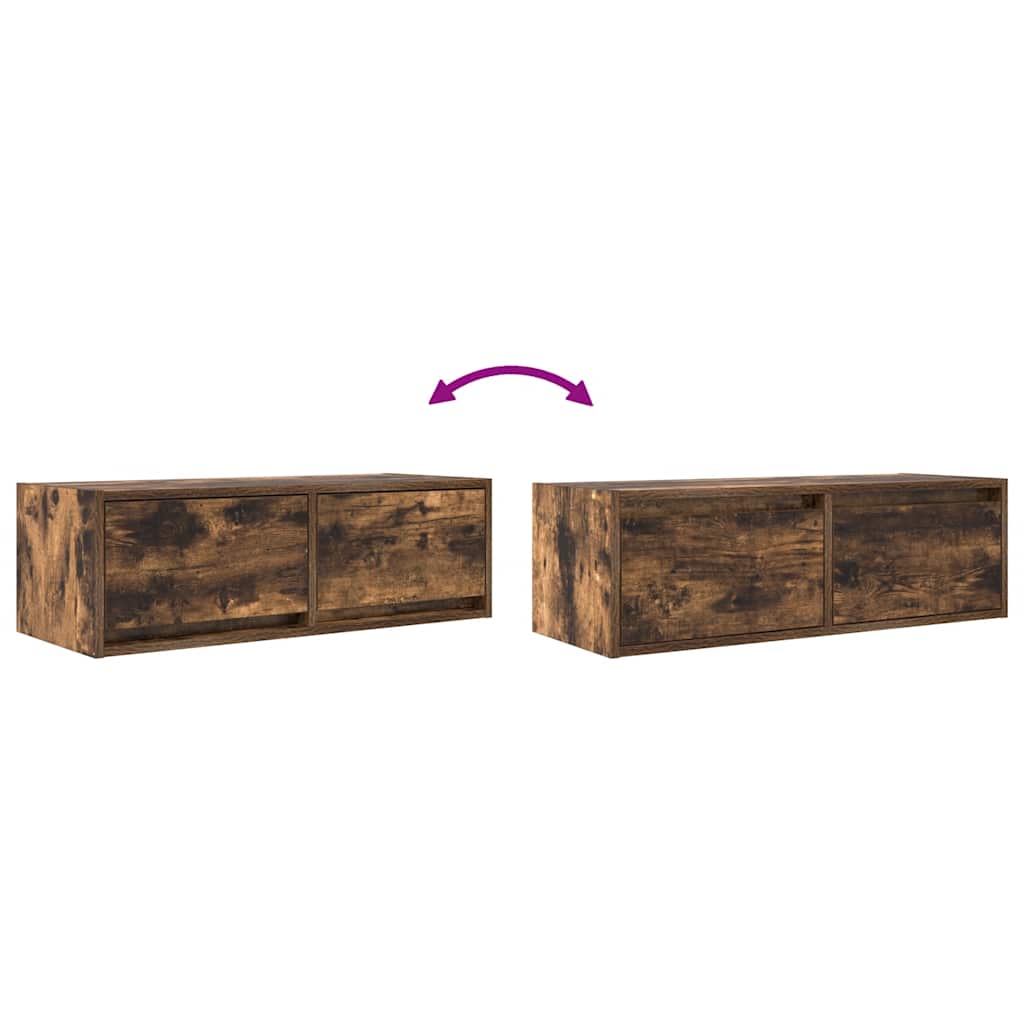TV Cabinets 2 pcs Smoked Oak 80x31x25.5 cm Engineered Wood