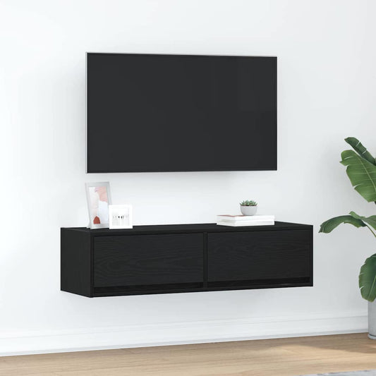 TV Cabinet Black oak 100 x 31 x 25.5 cm Engineered wood