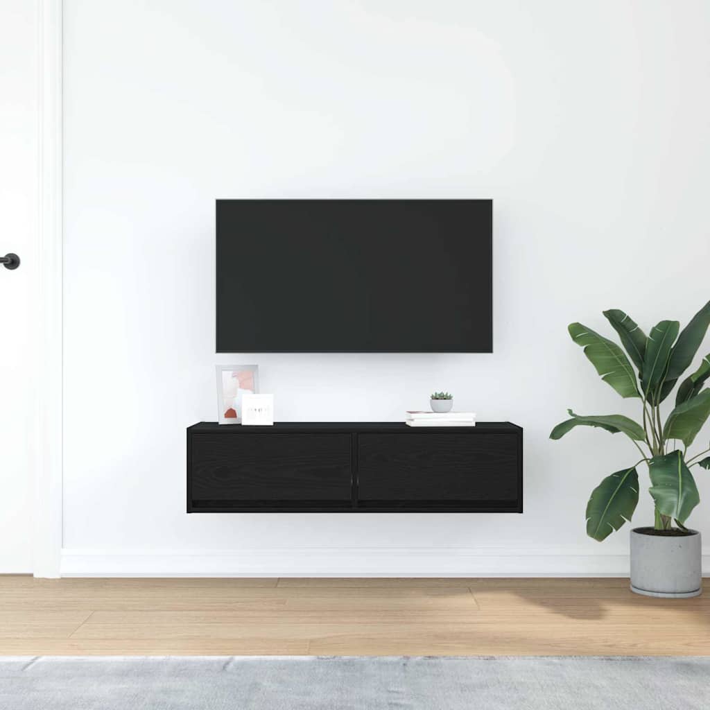TV Cabinet Black oak 100 x 31 x 25.5 cm Engineered wood