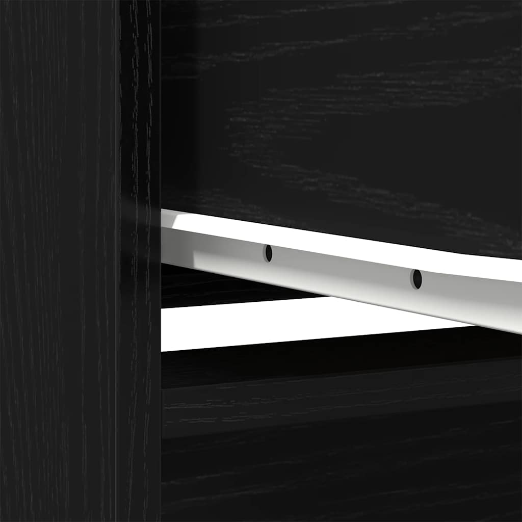 Cabinet with Drawer Black Oak 55.5x34x119.5 cm Engineered Wood