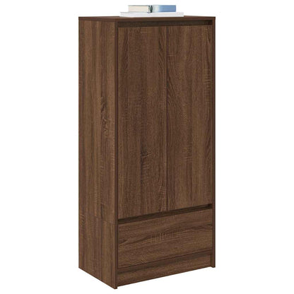 Cabinet with Drawer Brown Oak 55.5x34x119.5 cm Engineered Wood