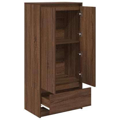 Cabinet with Drawer Brown Oak 55.5x34x119.5 cm Engineered Wood