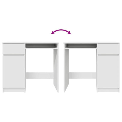 Desk White 86x49x76 cm Engineered Wood