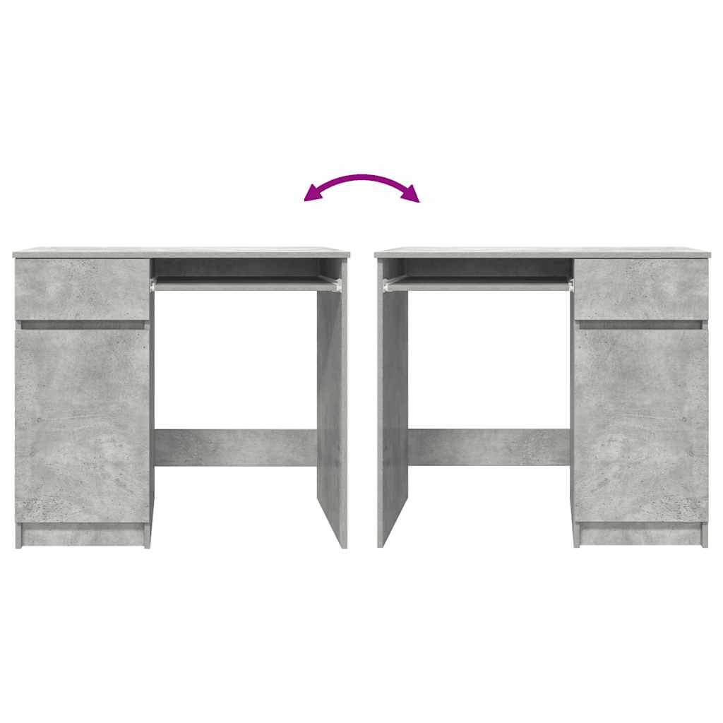 Desk Concrete Grey 86x49x76 cm Engineered Wood