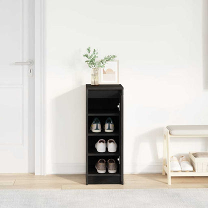 Shoe Cabinet Black Oak 29.5x34x76 cm Engineered Wood